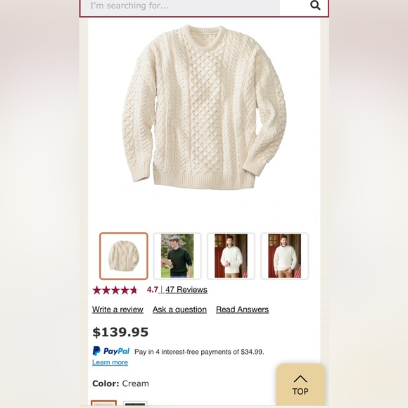 Cream crewneck, barely worn - Picture 3 of 3